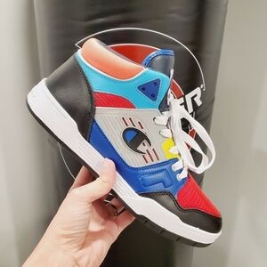 NEW Champion 3 on 3 High Top Sneakers Red Blue Multicolor CPS10738M